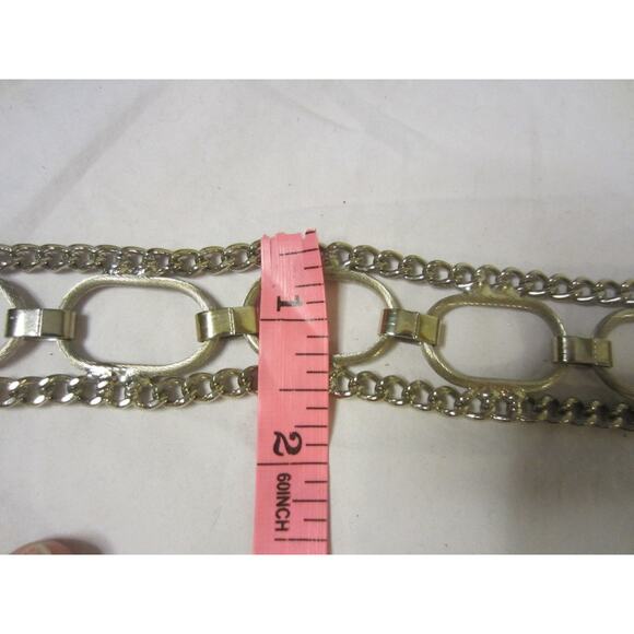 Unbranded Chain Link Metal Belt Y2K Glam Silver 38” - Picture 9 of 9